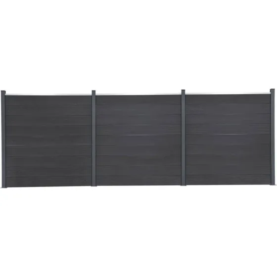 vidaXL WPC hegnspanelsæt 526x186 cm grå