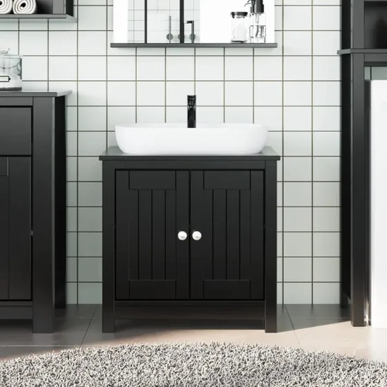 vidaXL Underskab BERG 60x34x59 cm massivt fyrretræ sort