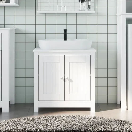 vidaXL Underskab BERG 60x34x59 cm massivt fyrretræ hvid