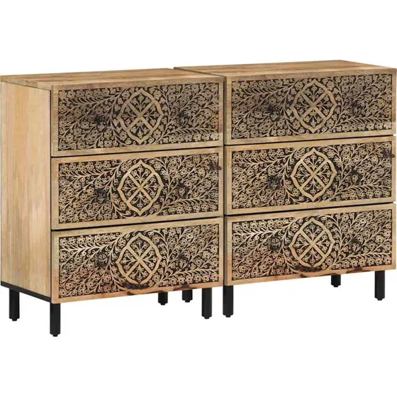 vidaXL 2 stk. kommoder 60x33x75 cm massivt mangotræ
