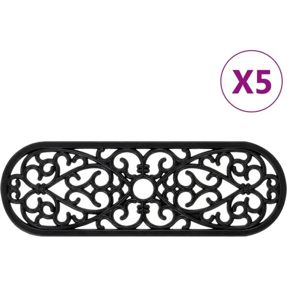 vidaXL Trappemåtter 5 stk. 25x75 cm Gummi