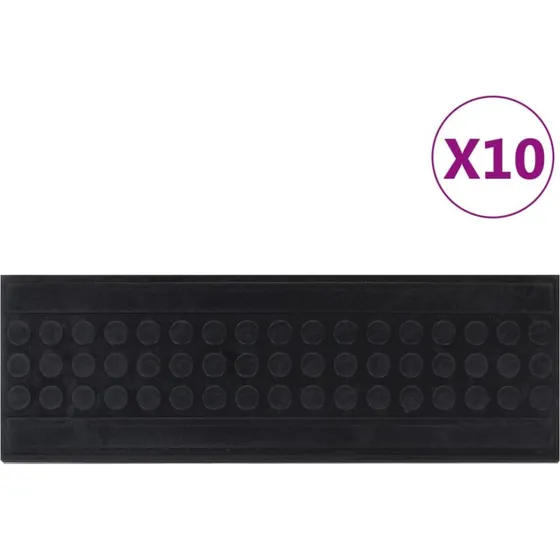 vidaXL Trappemåtter 10 stk. 25x75 cm Gummi