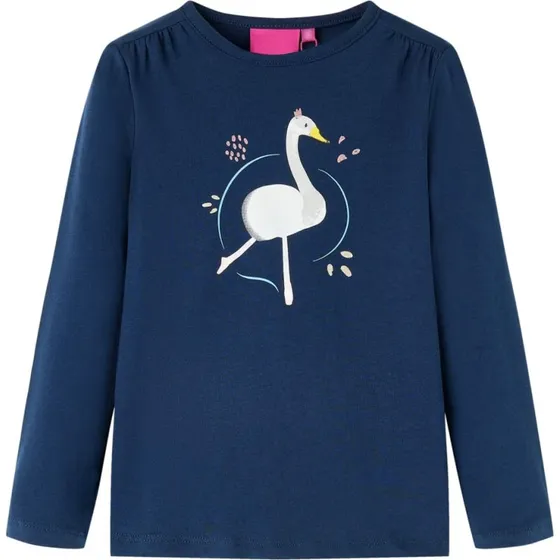 Svaneblå langærmet T-shirt til børn, str. 92