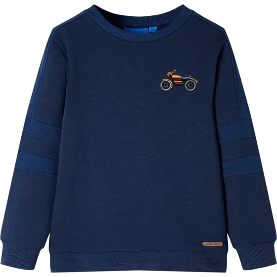 Børnesweatshirt 116, marinemel, blød og holdbar