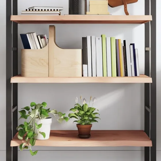 Væghylde 100x40x(2-4) cm Massivt Egetræ - Mørkebrun