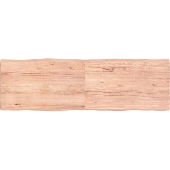 vidaXL bordplade 160x50x(2-4) cm lysebrun naturlig kant behandlet træ