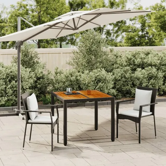 Haven 3-delssæt med polyrattan, grå, 90 cm