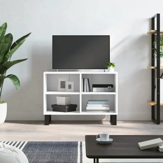 vidaXL tv-bord 69,5x30x50 cm konstrueret træ hvid
