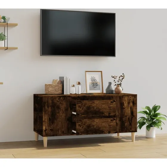 vidaXL tv-bord 102x44,5x50 cm røget egetræ konstrueret træ