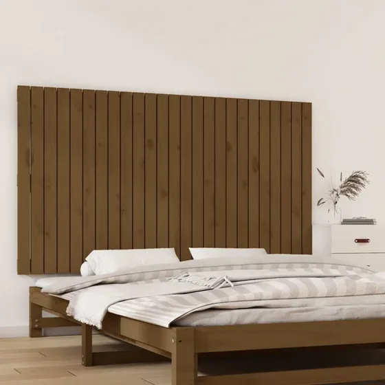 vidaXL Sengegavl 159,5x90 cm massivt fyrretræ gyldenbrun