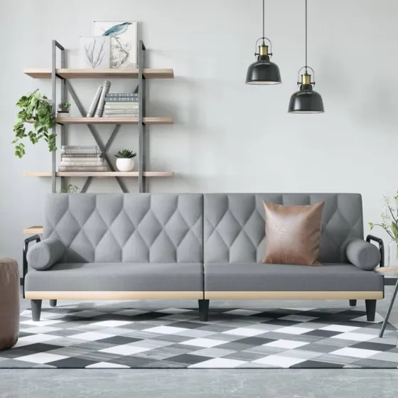 vidaXL Sovesofa med armlæn, lysegrå