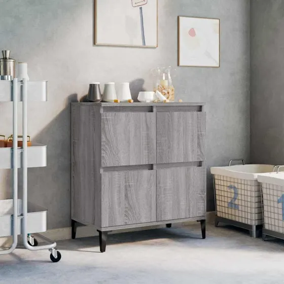 vidaXL Skænk 60x35x70 cm Konstrueret Træ Grå Sonoma-Eg