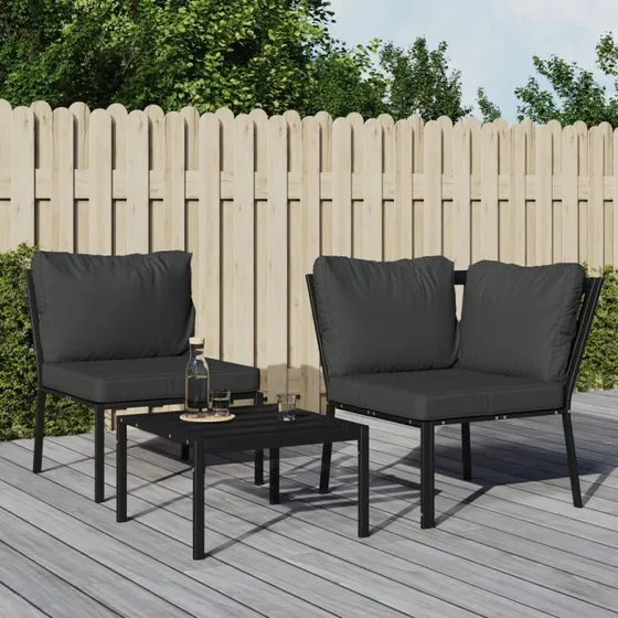 Havestol Med Hynder 76x76x79 cm Stål - Sandfarvet