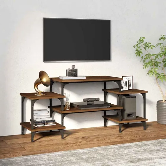 vidaXL tv-bord 117x35x52 cm brun konstrueret træ