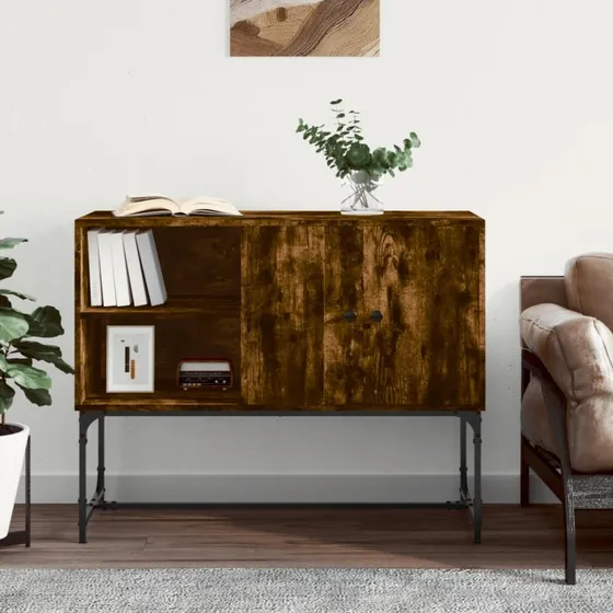 vidaXL Skænk 100x40x79,5 cm Konstrueret Træ Røget Egetræsfarve