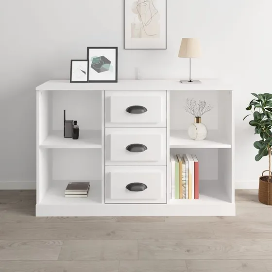 Skænk 104,5x35,5x67,5 cm Konstrueret Træ Hvid