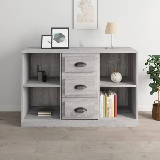 vidaXL Skænk 104,5x35,5x67,5 cm Konstrueret Træ Grå Sonoma-Eg