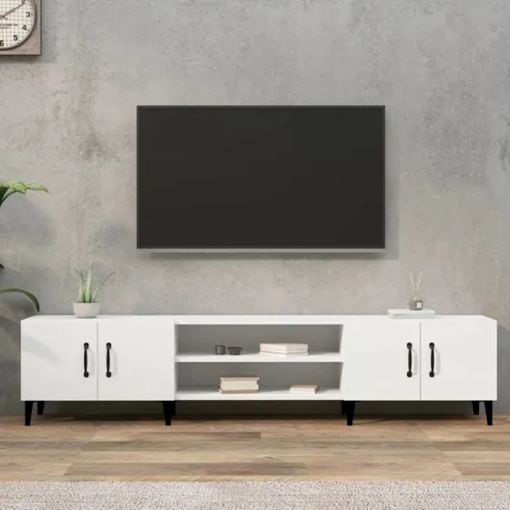 vidaXL TV-skab hvid 180x31,5x40 cm konstrueret træ