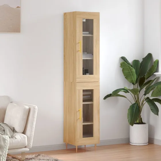 vidaXL Skab 34,5x34x180 cm Konstrueret Træ Sonoma-Eg