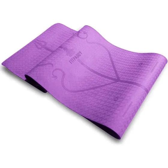 Fitpaddy Yogamåtte 183x61 cm - Lilla (6 mm)