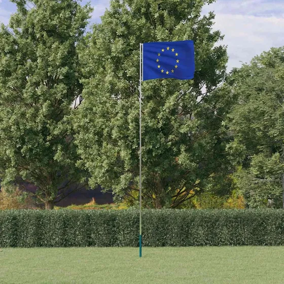 vidaXL Europaflag og flagstang 5,5 m aluminium