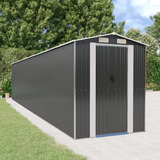 vidaXL Haveskur 192x938x223 cm galvaniseret stål antracitgrå