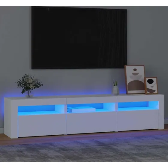 vidaXL TV-skab med LED-lys 180x35x40 cm hvid