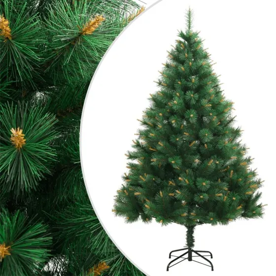 vidaXL Kunstigt Juletræ 240 cm Hængslet med Juletræsfod