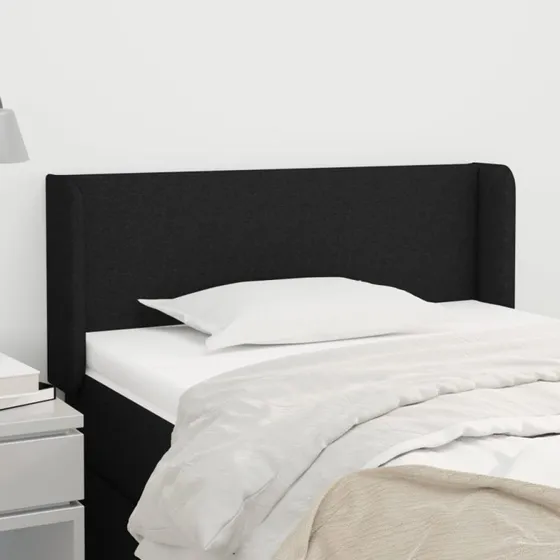 vidaXL Sengegavl med Kanter 83x16x78/128 cm, Sort
