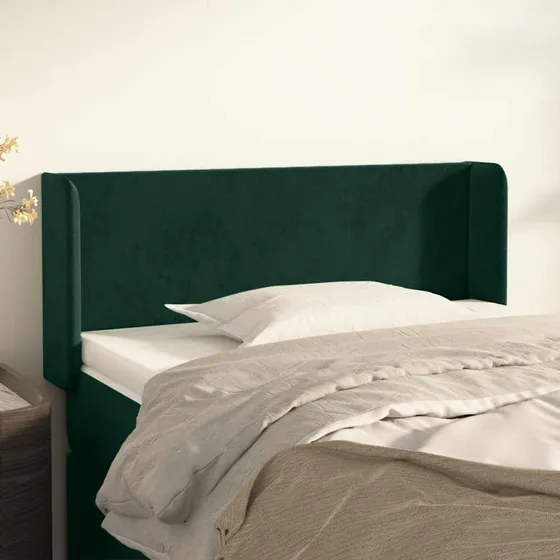 vidaXL Sengegavl med Kanter 93x16x78/88 cm Mørkegrøn