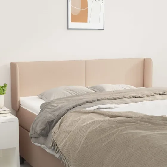 vidaXL Sengegavl med Kanter 147x16x78/88 cm Cappuccino