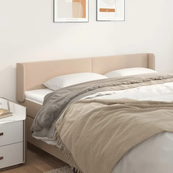 vidaXL Sengegavl med Kanter 183x16x78/88 cm Cappuccino