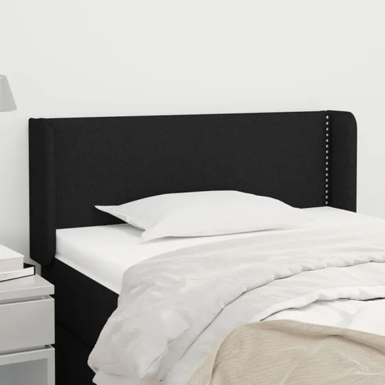 vidaXL Sengegavl med Kanter 93x16x78/88 cm Sort