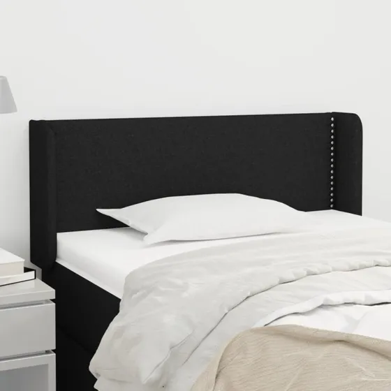 vidaXL Sengegavl med Kanter 103x16x78/88 cm Sort