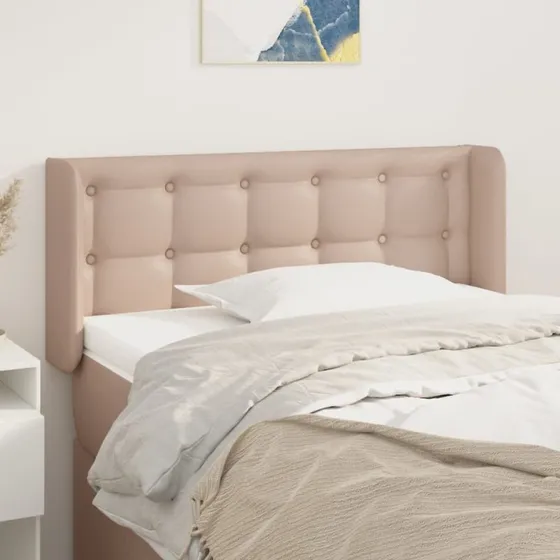 vidaXL Sengegavl med Kanter 103x16x78/88 cm Cappuccino
