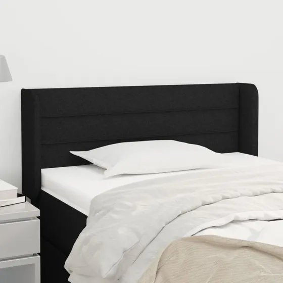 vidaXL Sengegavl med Kanter 103x16x78/88 cm, Sort