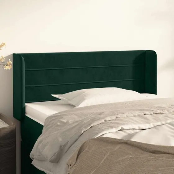 vidaXL Sengegavl med Kanter 93x16x78/88 cm, Mørkegrøn