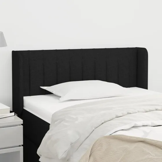 vidaXL Sengegavl med Kanter 103x16x78/88 cm Sort