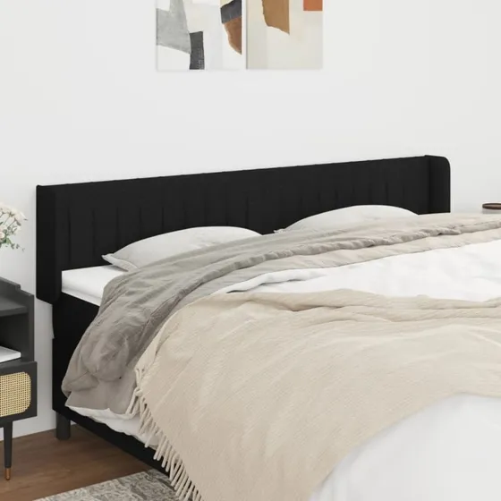 vidaXL Sengegavl med Kanter 183x16x78/88 cm, Sort