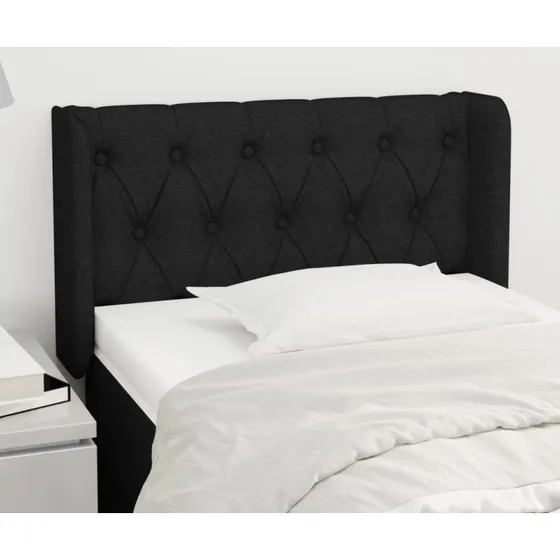 vidaXL Sengegavl med Kanter 83x16x78/128 cm, Sort