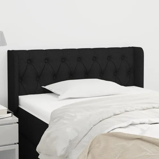 vidaXL Sengegavl med Kanter 93x16x78/88 cm Sort