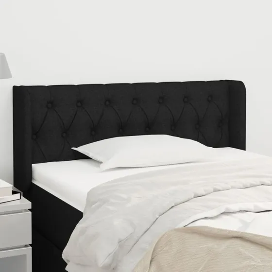 vidaXL Sengegavl med Kanter 103x16x78/88 cm Sort