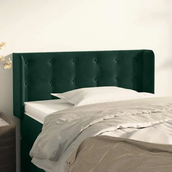 vidaXL Sengegavl med Kanter 103x16x78/88 cm Mørkegrøn