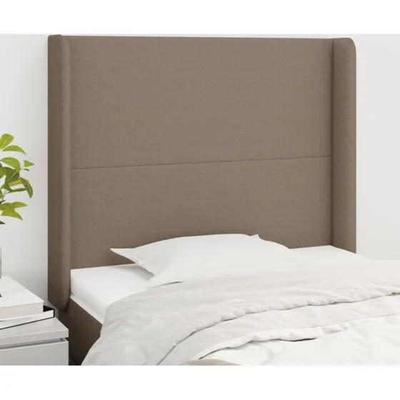 vidaXL Sengegavl med Kanter 93x16x118/128 cm Gråbrun