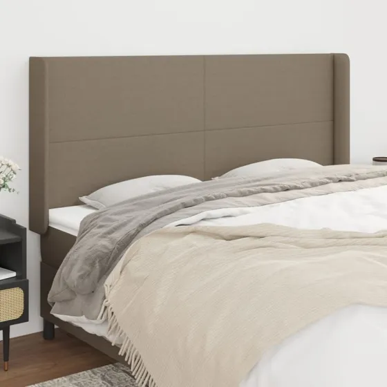 vidaXL Sengegavl med Kanter 203x16x118/128 cm Gråbrun
