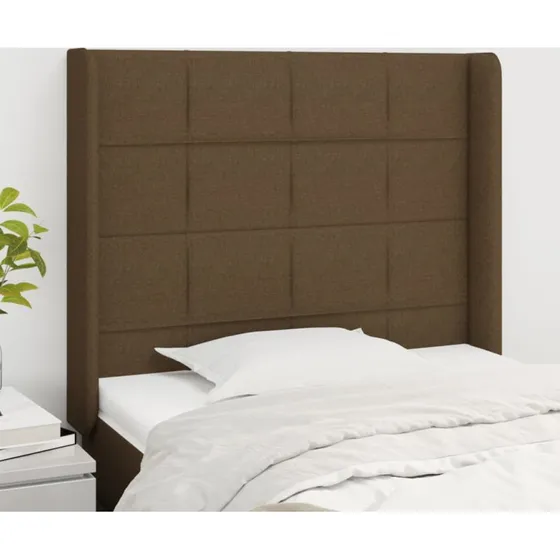 vidaXL Sengegavl med Kanter 93x16x118/128 cm Mørkebrun