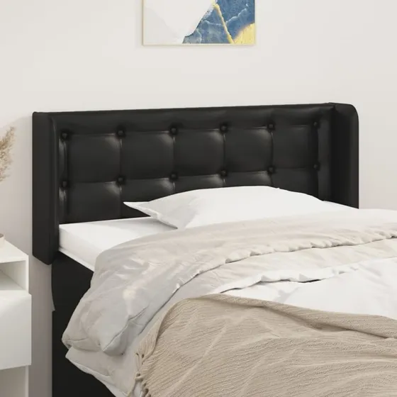 Cappuccino Sengegavl med Kanter 183x16x118/128 cm – Kunstlæder