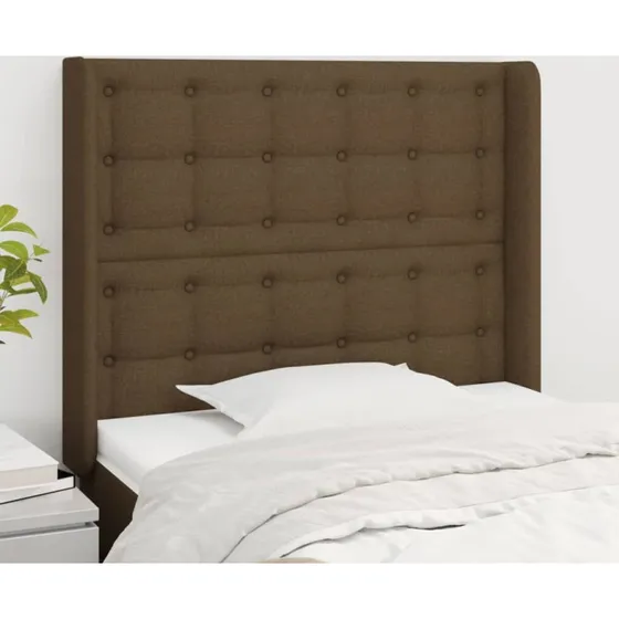 vidaXL Sengegavl med Kanter 103x16x118/128 cm, Mørkebrun