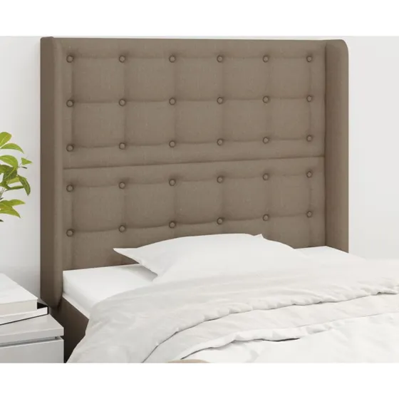 vidaXL Sengegavl med Kanter 103x16x118/128 cm Gråbrun