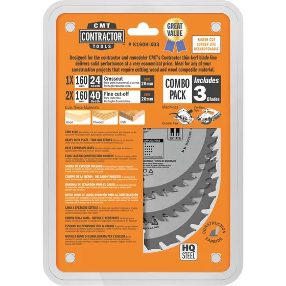 CMT klingesæt 160x20 Z24-40-40 W C